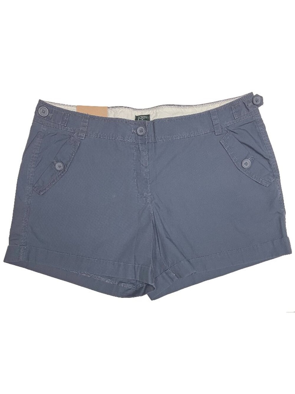 J Crew Factory Women's City Fit Shorts Size 12 Slate Blue Cotton 4-inch Inseam